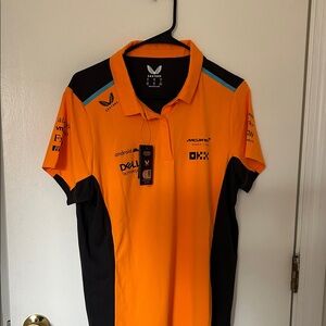 McLaren Orange Team Polo with Black Panels